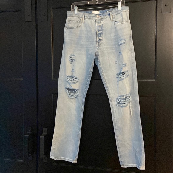 Frame Le Slouch Distressed Boyfriend Jean Sz 27 - Picture 2 of 8